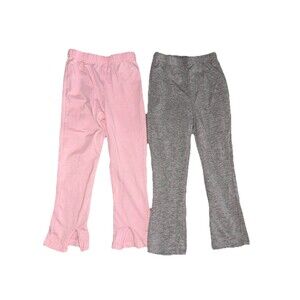 Girls Toddler Stretch Pants 2 Pk Gray And Pink 2T Pink Velvet Flare Leg